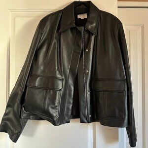 Vince Leather Zip-Front Jacket